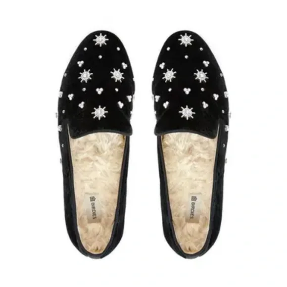 Birdies Black Loafers Rhinestones Gems Shoes Flats Size 9 - Picture 1 of 13